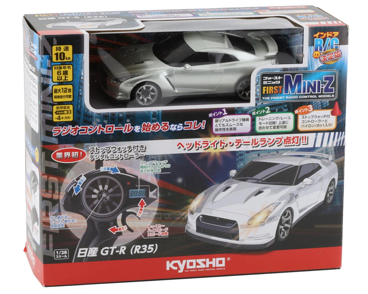 Kyosho First Mini-Z RWD ReadySet with Nissan GTR R35 Body (Silver)